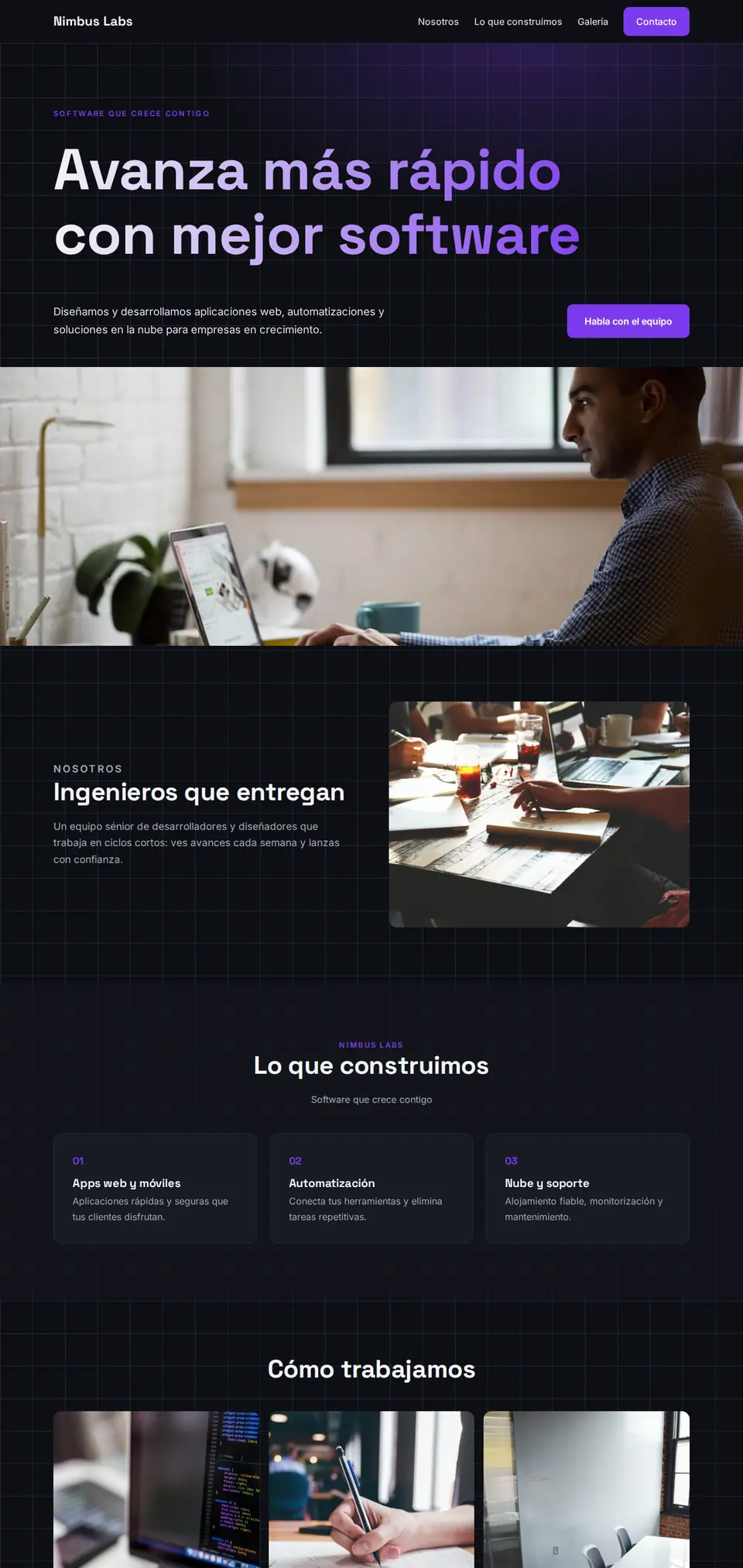 Web creada con el creador de IA de Vagocat